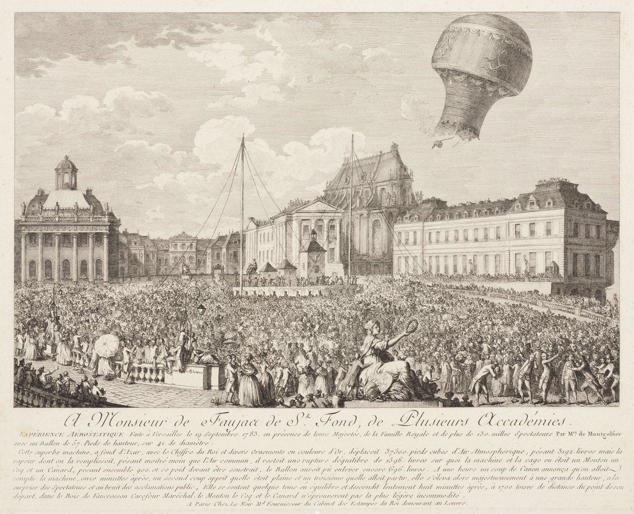 Montgolfier léggömb felemelkedése Versailles-ban alkotó: Frederick (attr. to) Barnard