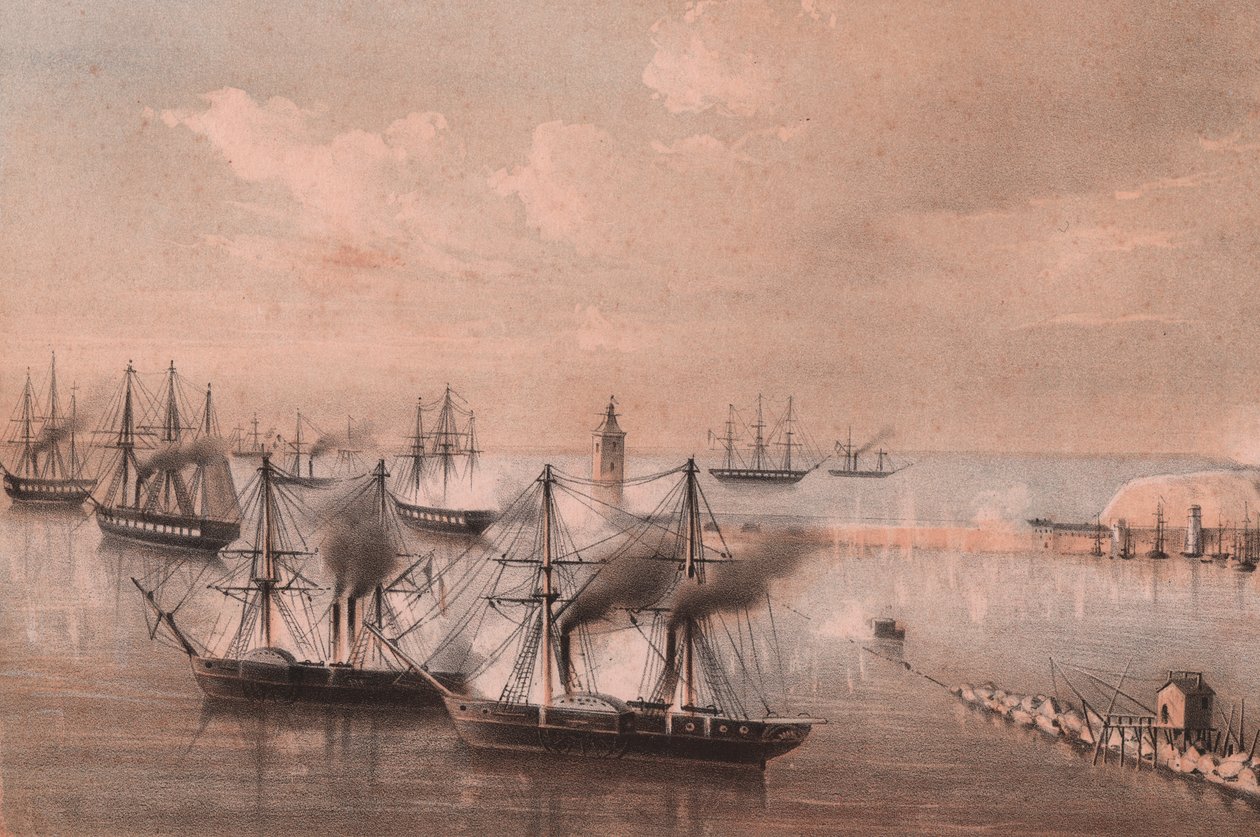 Flotta támadása lámpás ellen, Ancona ostroma alkotó: William Walcutt