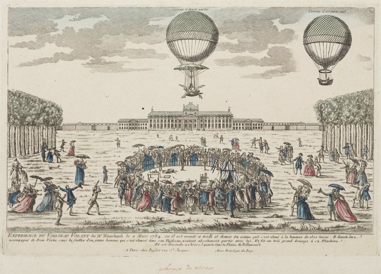 Blanchard első felemelkedése léggömbön, 1784. március 2 alkotó: Frederick (attr. to) Barnard