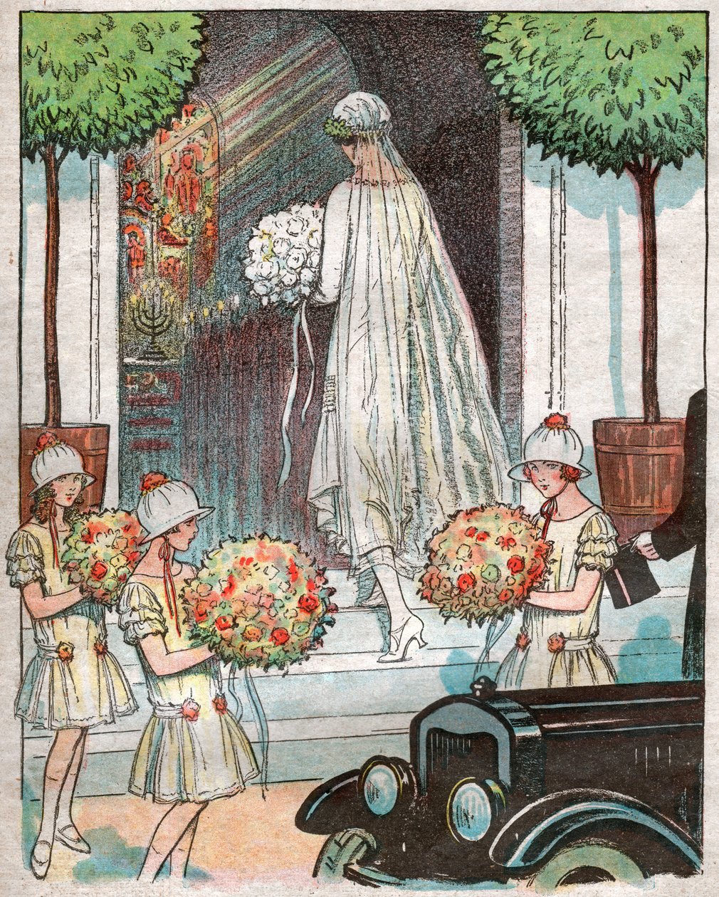 Menyasszony belép a templomba. 1925 (illusztráció) alkotó: . .