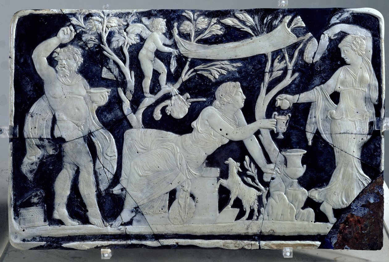 Cameo, amely a Vénusz vécéjét ábrázolja, kísérővel és Dionüszosszal (üveg) alkotó: Hippolyte Lalaise Devéria