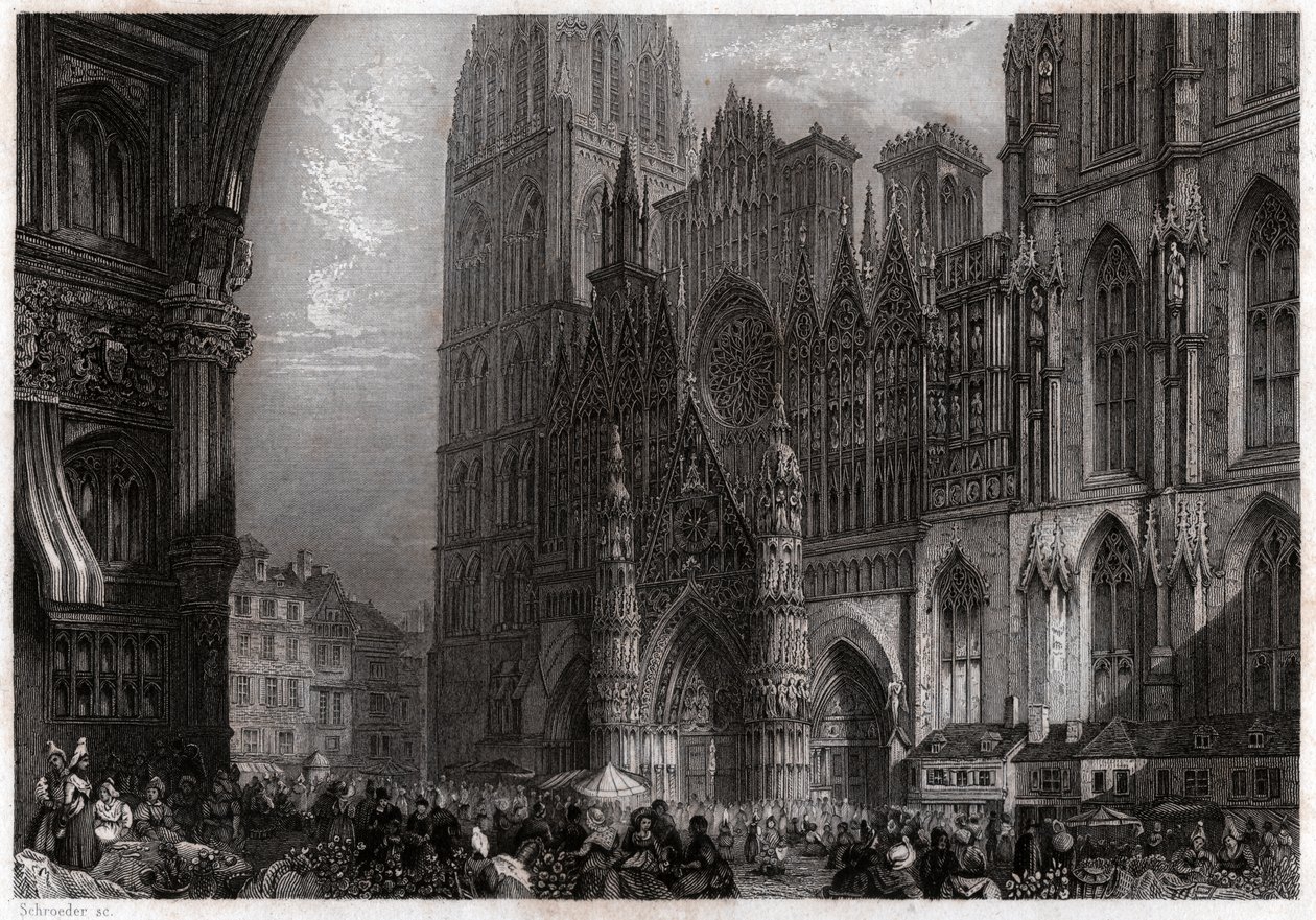 Cathedrale de Rouen, 1850 körül (metszet) alkotó: . .