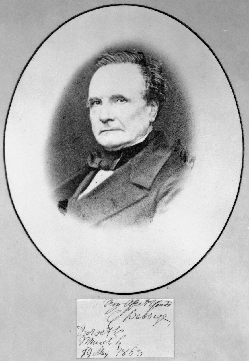 Charles Babbage, brit matematikus és a számítástechnika úttörője alkotó: Ferdinand Georg Waldmuller