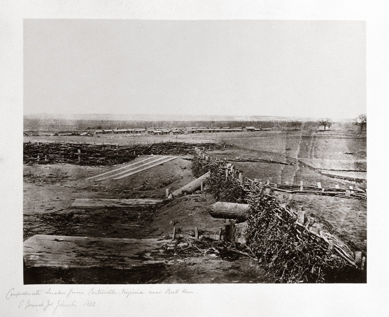 Konföderációs „Quaker guns”, Centreville, Virginia, USA, 1862. március alkotó: Ferdinand Georg Waldmuller