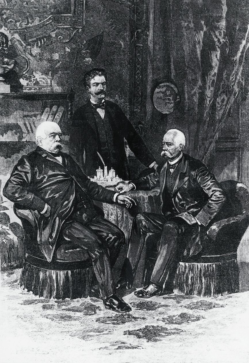 Konferencia Otto von Bismarck (1815-1898) és Francesco Crispi (1819-1901) között Friedrichsruhéban, 1887. október, Németország alkotó: William Walcutt