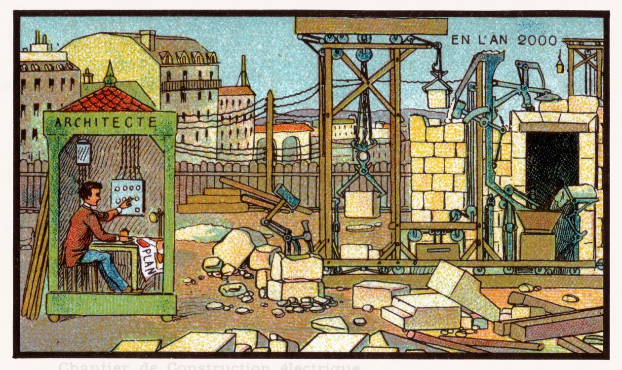 Építkezés, 1910 körül alkotó: . .