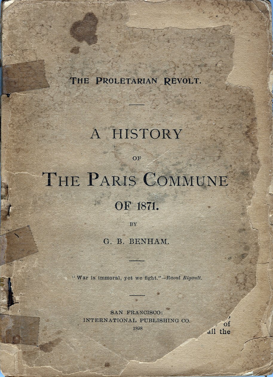 George B. Benham „” A HISTORY OF THE PARIS COMUNE OF 1871” címlapja alkotó: Frederick (attr. to) Barnard