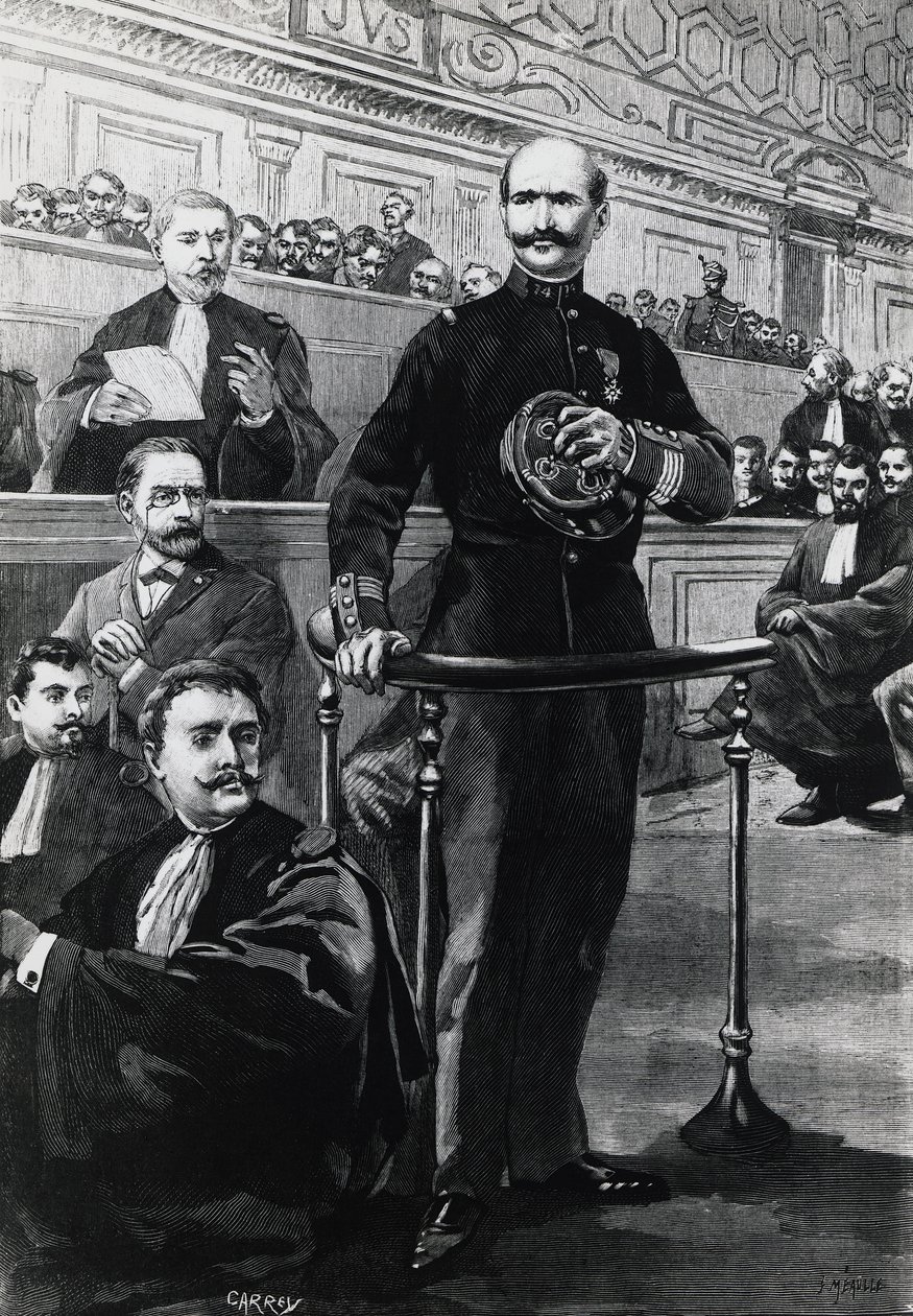 Charles Walsin-Esterhazy parancsnok letétele az Emile Zola-per során alkotó: Georg Carl Heinrich Dollmann