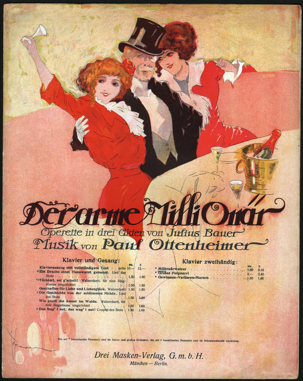 Elegáns férfi vesz körül csinos nőket a Belle Epoque-ban. kb. 1913 (illusztráció) alkotó: . .