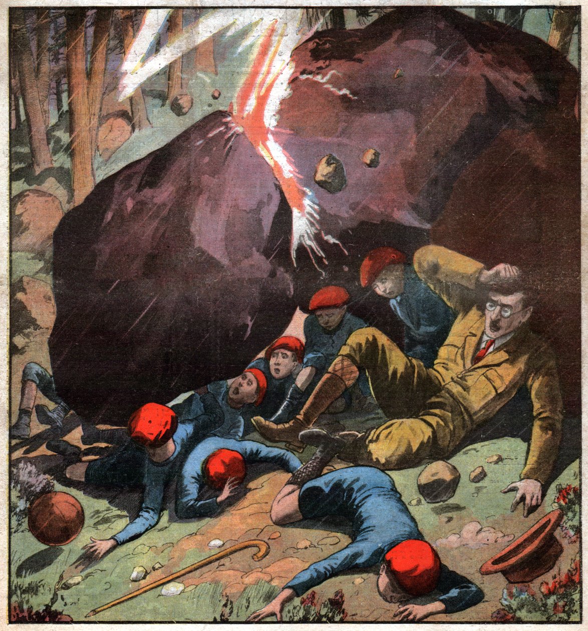 Villámcsapás gyerekek. Gyermekeket sújtott a mennydörgés. alkotó: Ferdinand Georg Waldmuller