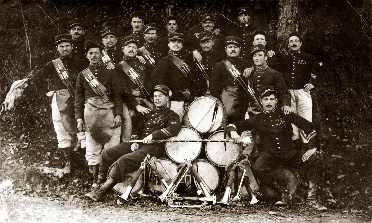 A 122. francia gyalogezred fanfárja a 14-18-as első világháborúban (f/w fotó) alkotó: . .
