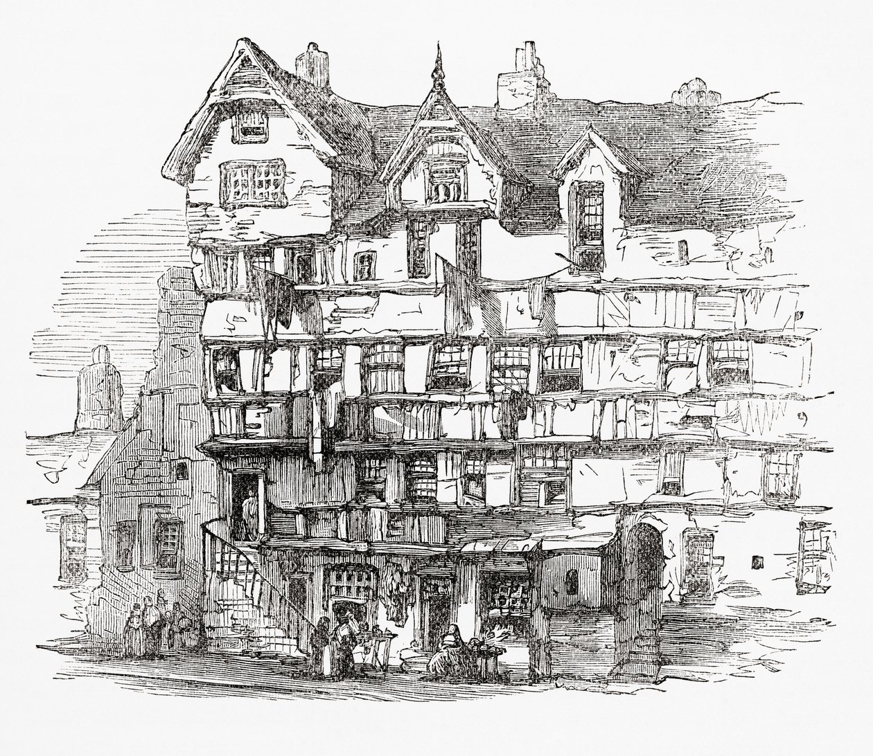Házak a High Streeten, Edinburgh-ban, Skóciában alkotó: . .