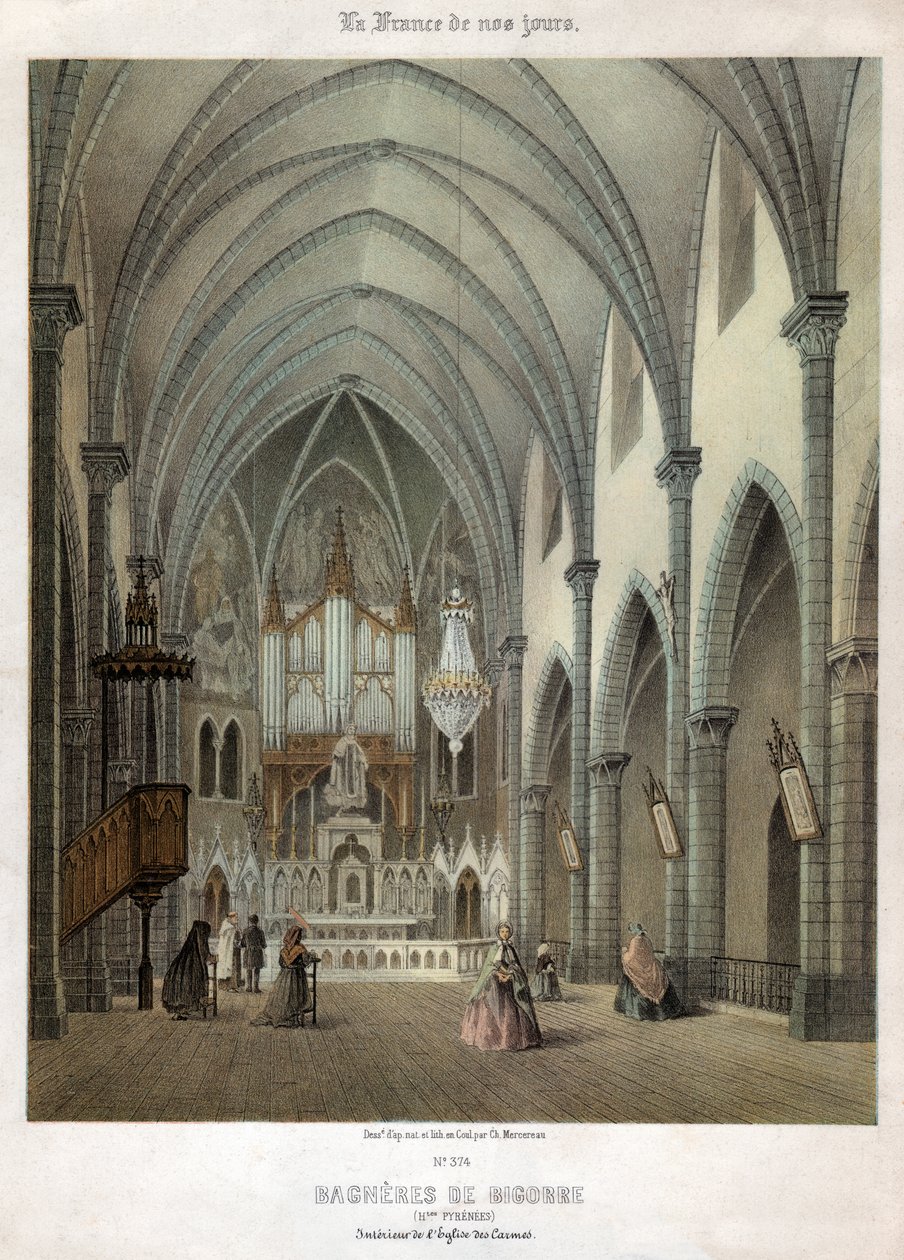 A bagneres de Bigorre-i karmelita templom belseje. kb. 1870 (metszet) alkotó: . .