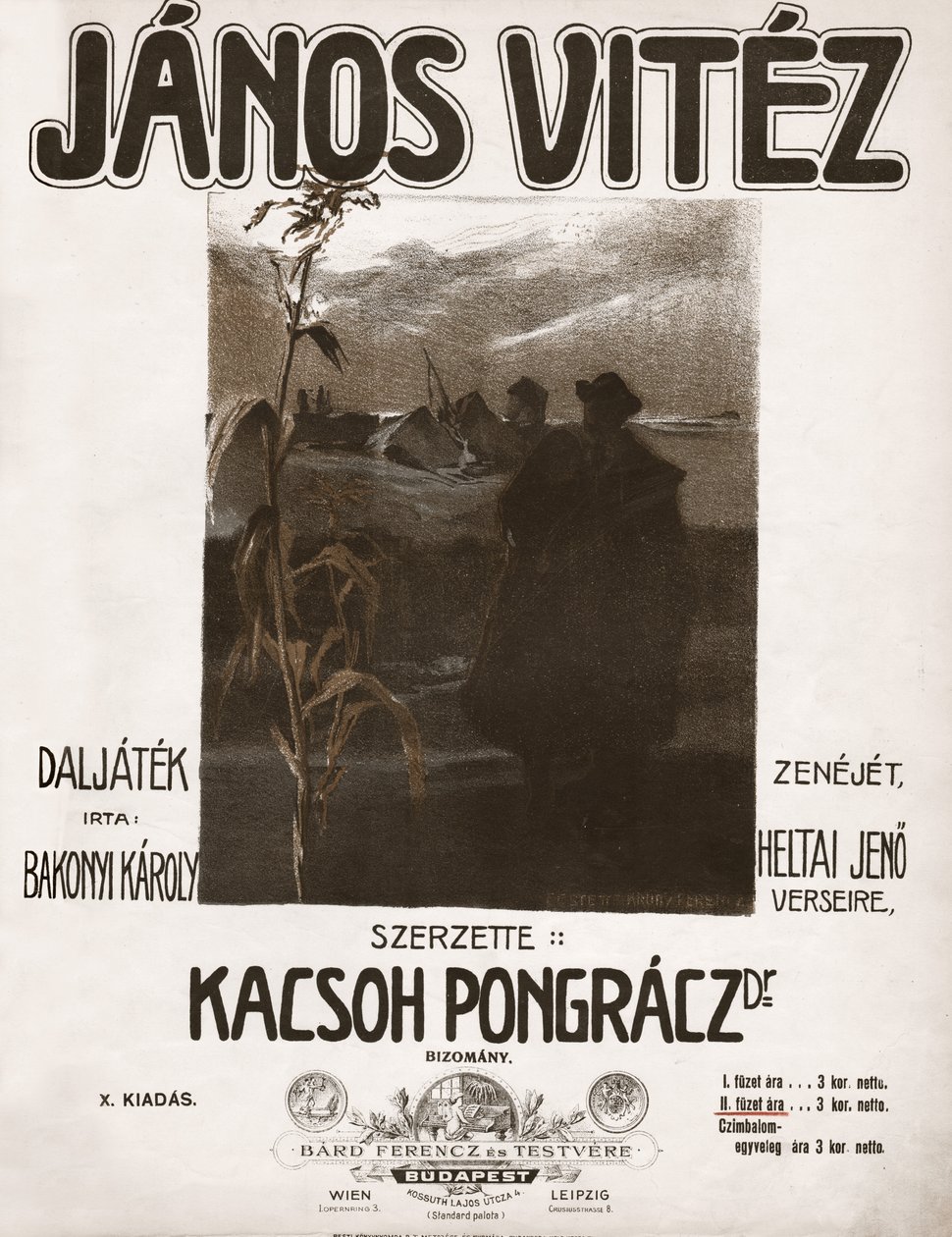 Vitéz János, Pongracz Kacsoh magyar zeneszerző operettje. 1904 (illusztráció) alkotó: . .