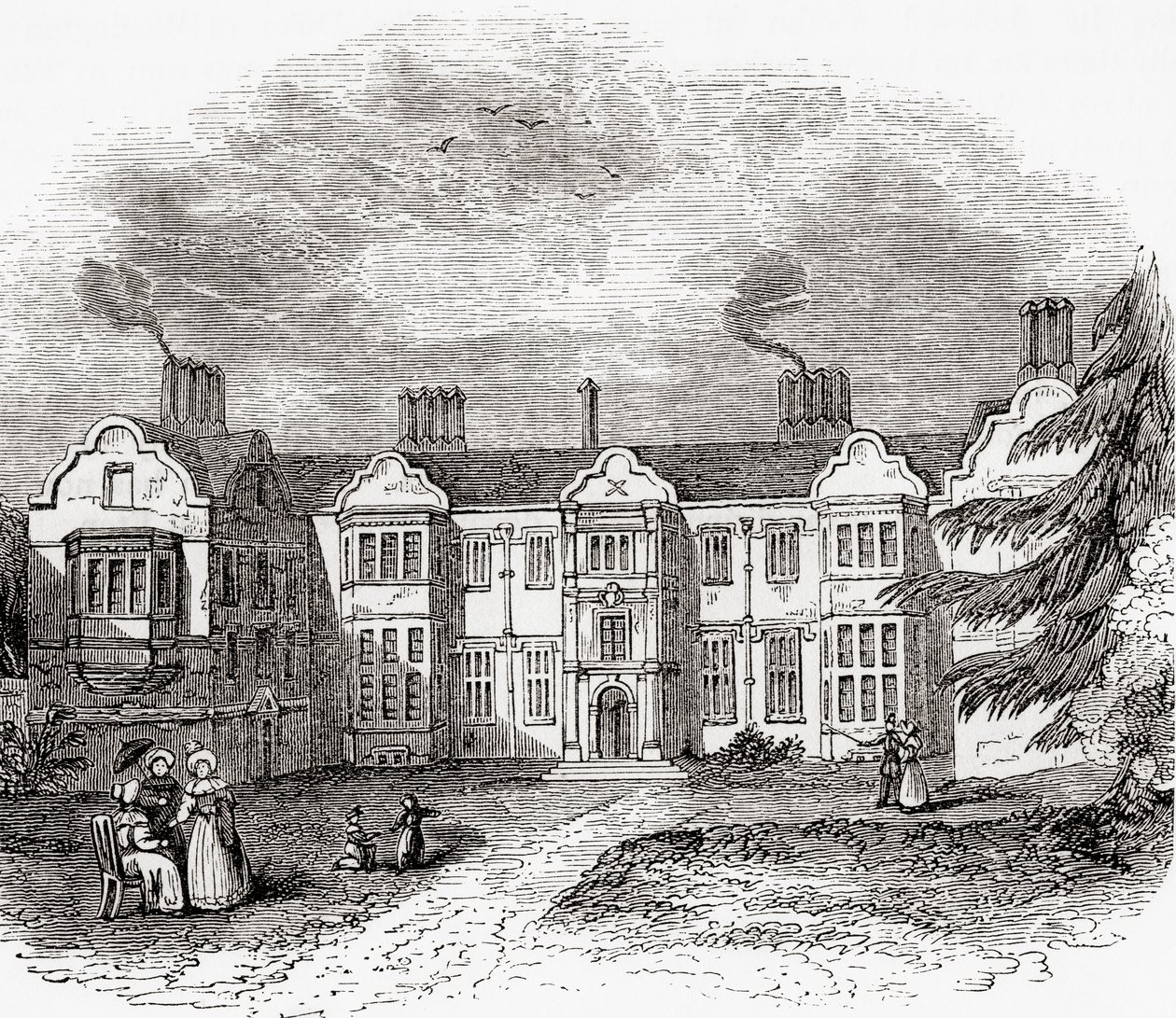 Ladye Place, Hurley, Berkshire, Anglia, itt látható a 19. század elején. alkotó: . .