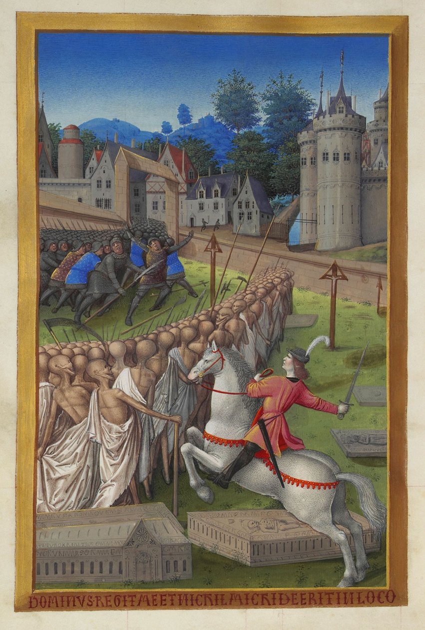 Les Très Riches Heures duc de Berry, Folio 90v – A halál lovasa alkotó: Unbekannt 2321