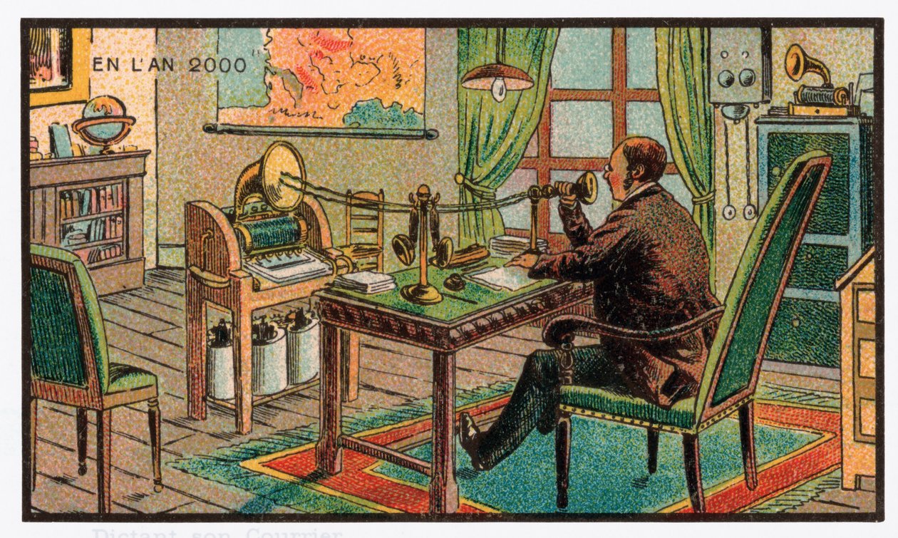 Levélfelvétel gramofonon, 1910 körül alkotó: . .