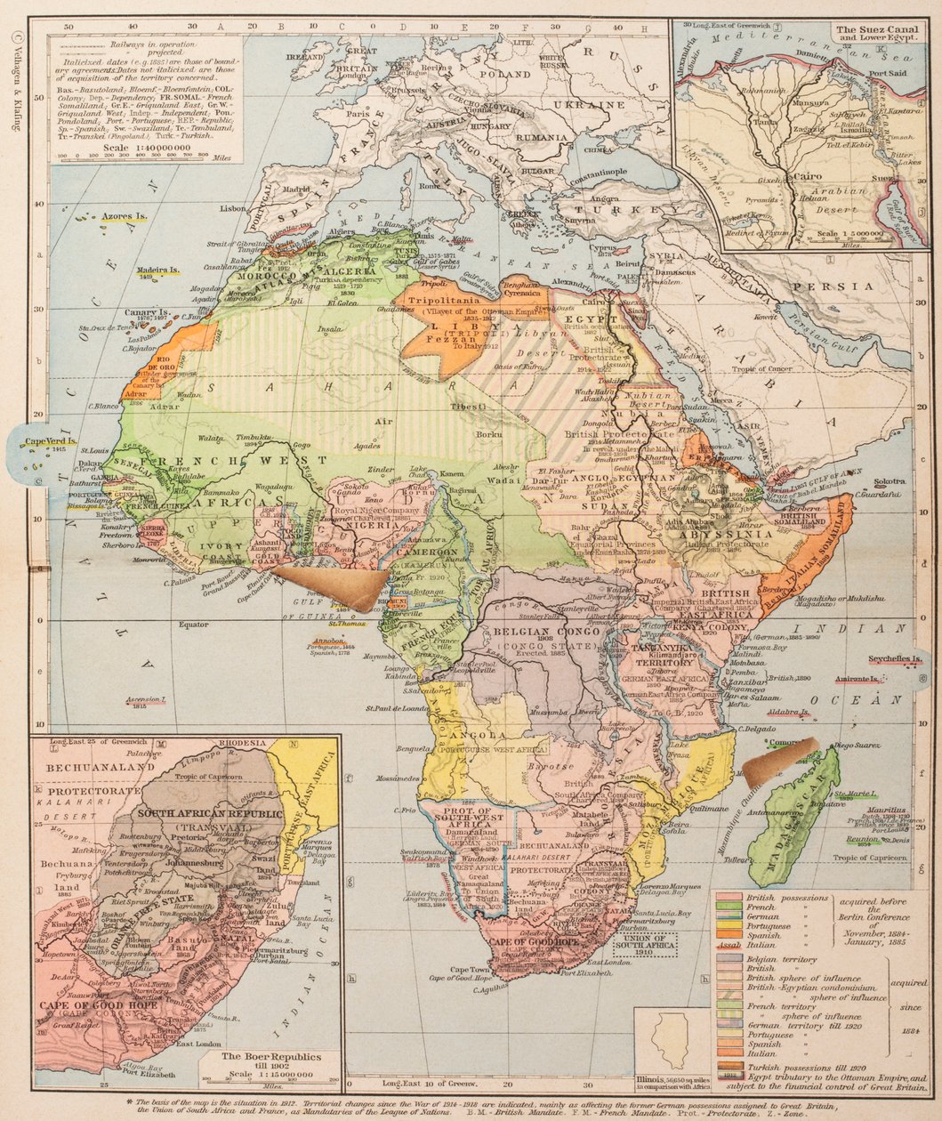 Térkép, amely Afrika felosztását mutatja alkotó: . .