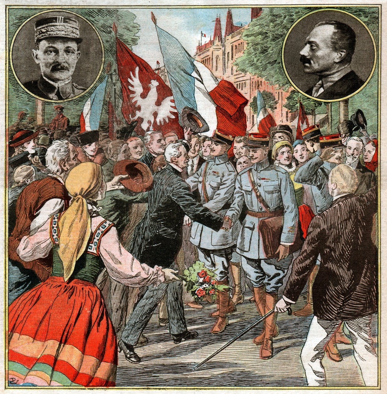 Maxime Weygand és Pologne. Maxime Weygand Lengyelországban. alkotó: Ferdinand Georg Waldmuller