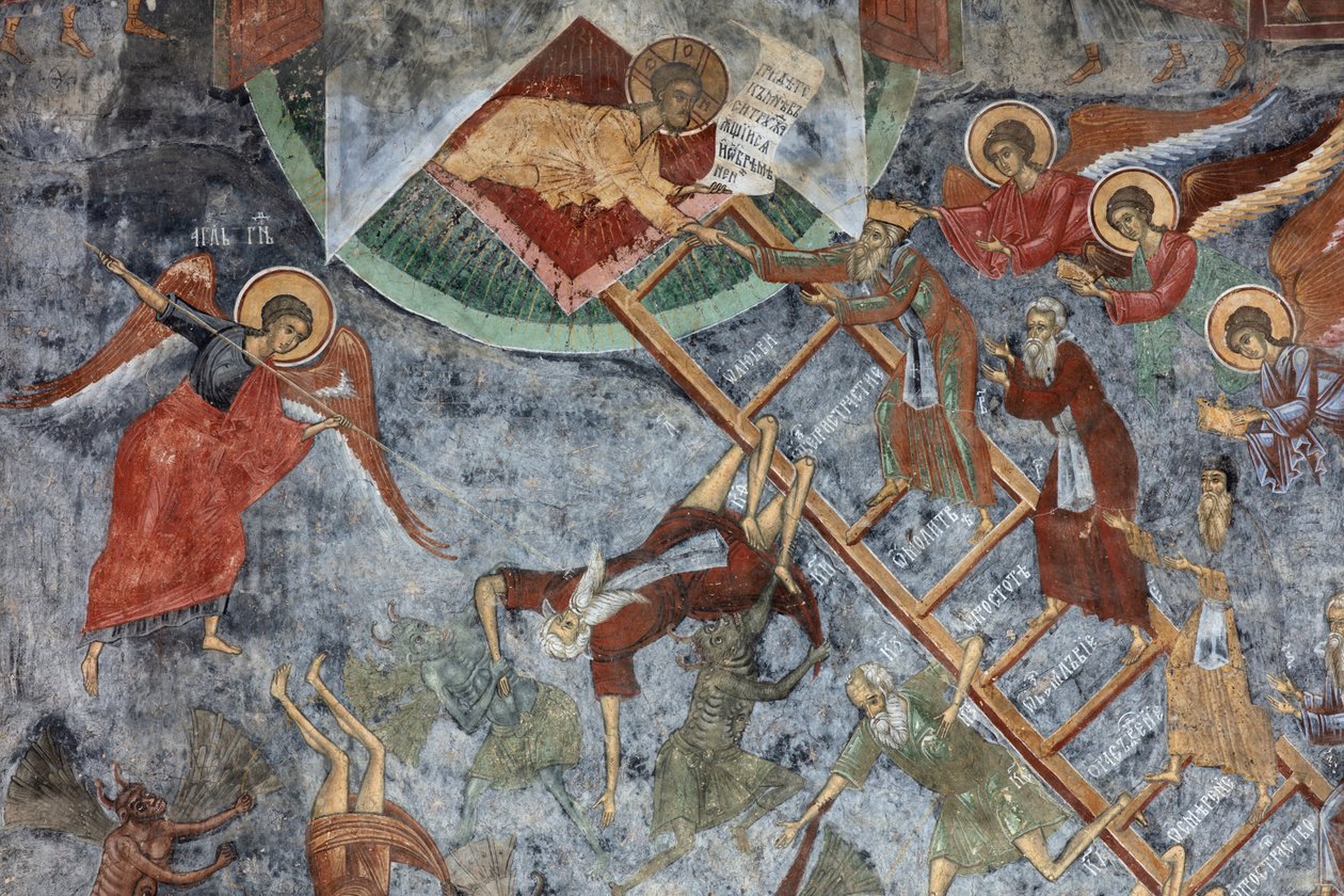 Kolostor (manastirea Sucevita). A templom. Külső. Északi fal. Falfestmények. alkotó: . .