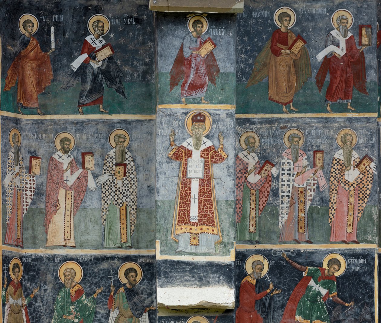 Kolostor (manastirea Sucevita). A templom. Külső. A kórus. Déli rész. alkotó: . .
