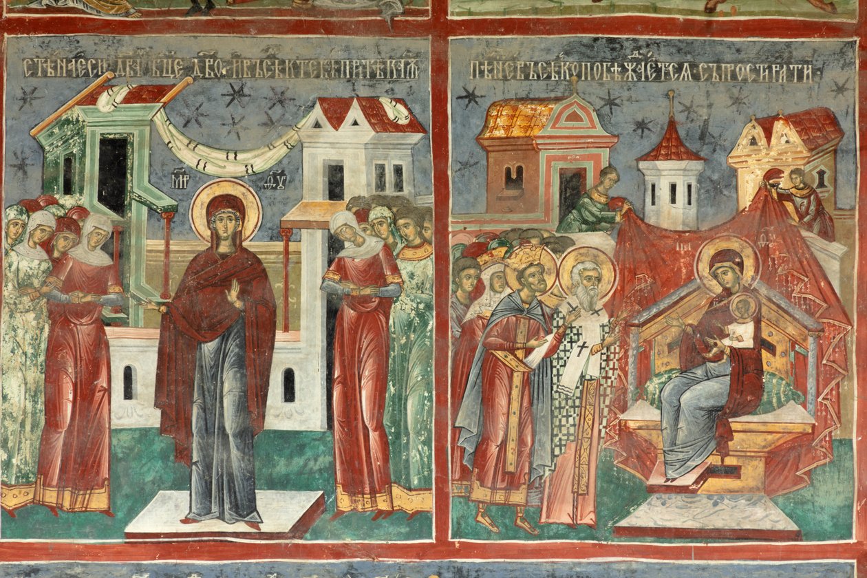 Kolostor (manastirea Sucevita). A templom. Külső. A déli fal. Falfestmény. alkotó: . .