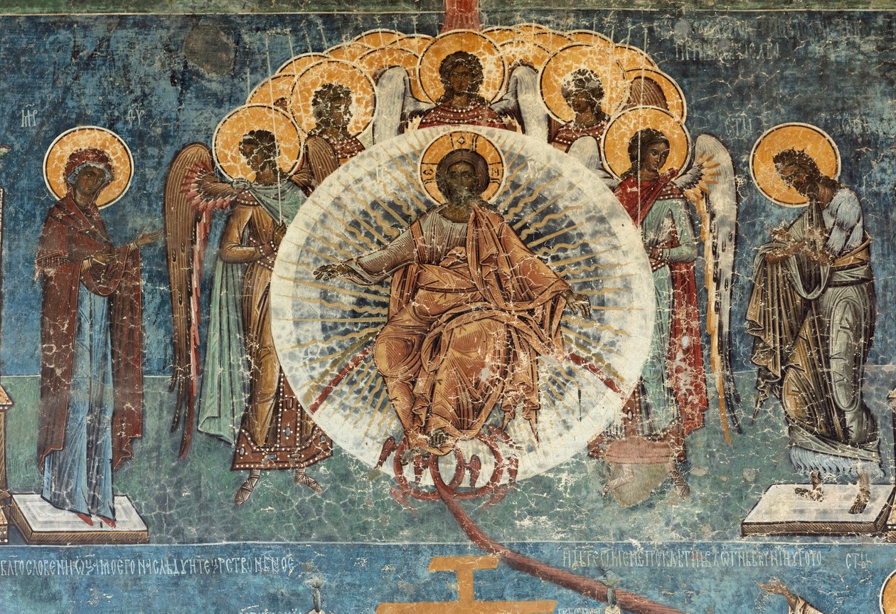Kolostor (manastirea Voronet). A templom. Külső. Falfestmények. Nyugati oldal. Részlet. alkotó: . .