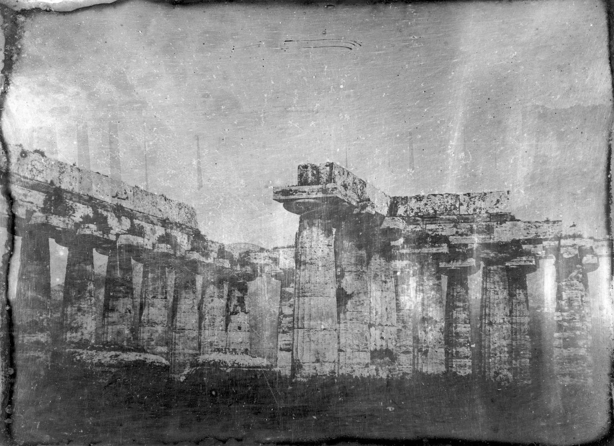 „Paestum, A bazilika belseje Paestumból, A bazilika belseje délnyugati szögből”, 1841. május 29. alkotó: Frederick (attr. to) Barnard