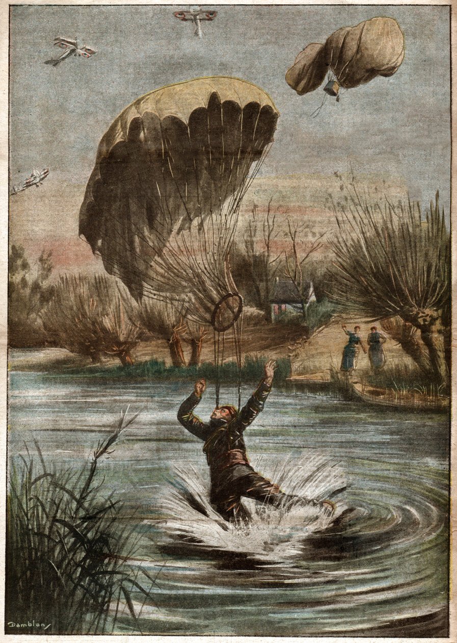 Német ejtőernyős az első világháború alatt. Német ejtőernyős az első világháborúban. alkotó: Ferdinand Georg Waldmuller