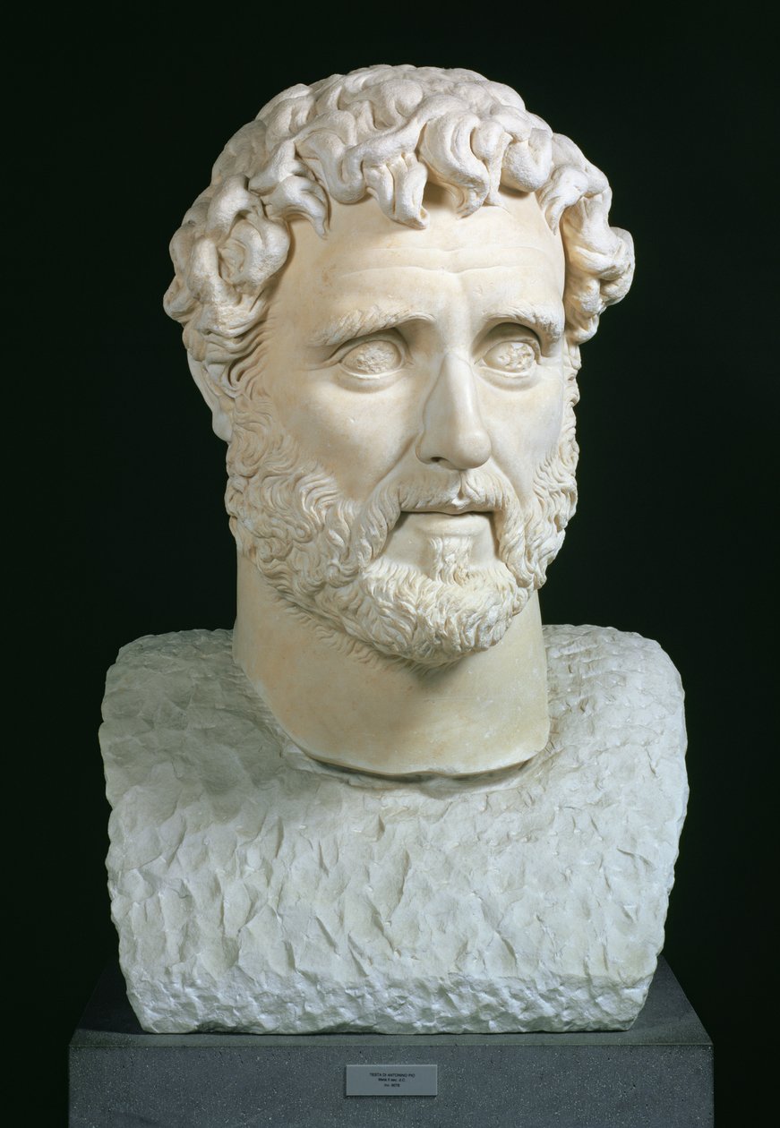 Antoninus Pius császár (86-161) arcképe mellszobra a római caracallai fürdőből, 140 körül (márvány) alkotó: Hippolyte Lalaise Devéria
