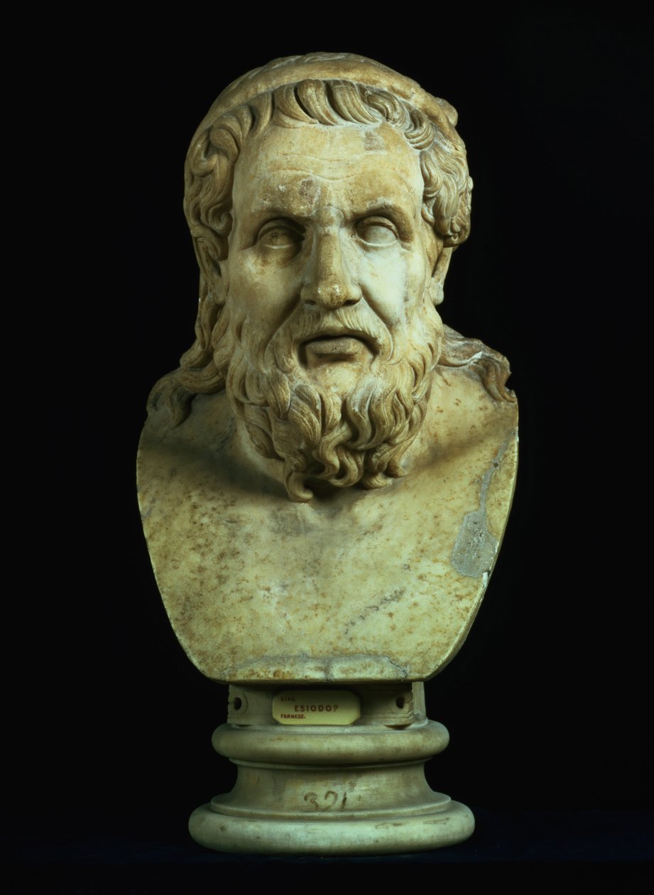 Valószínűleg Hésziodosz (Kr. e. 8. század) vagy Homérosz (Kr. e. 8. század) arcképe mellszobra, a Kr.e. 5. századi görög eredeti másolata (márvány) alkotó: Hippolyte Lalaise Devéria
