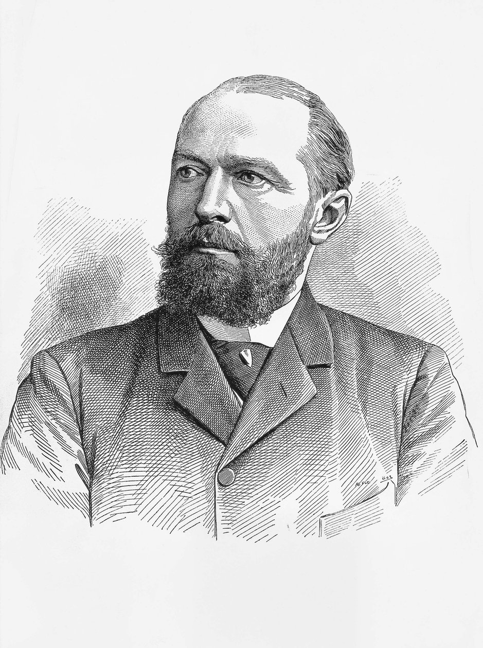 Emil von Behring (1854-1917) német fiziológus és bakteriológus, 1901-ben kémiai Nobel-díjas portréja, metszet alkotó: William Walcutt