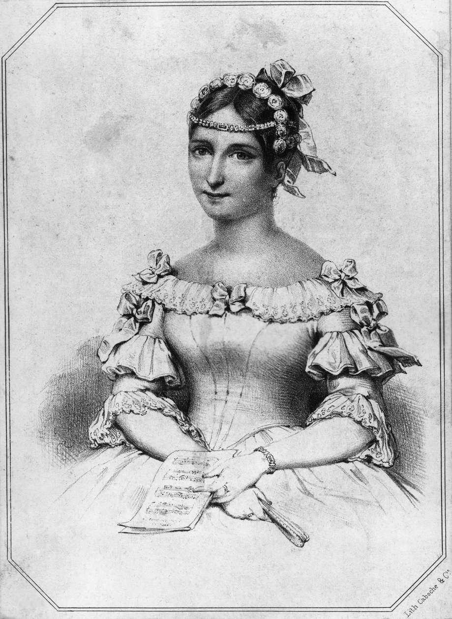 Laura Cinti-Damoreau (1801-1863), francia szoprán, litográfia portréja alkotó: William Walcutt