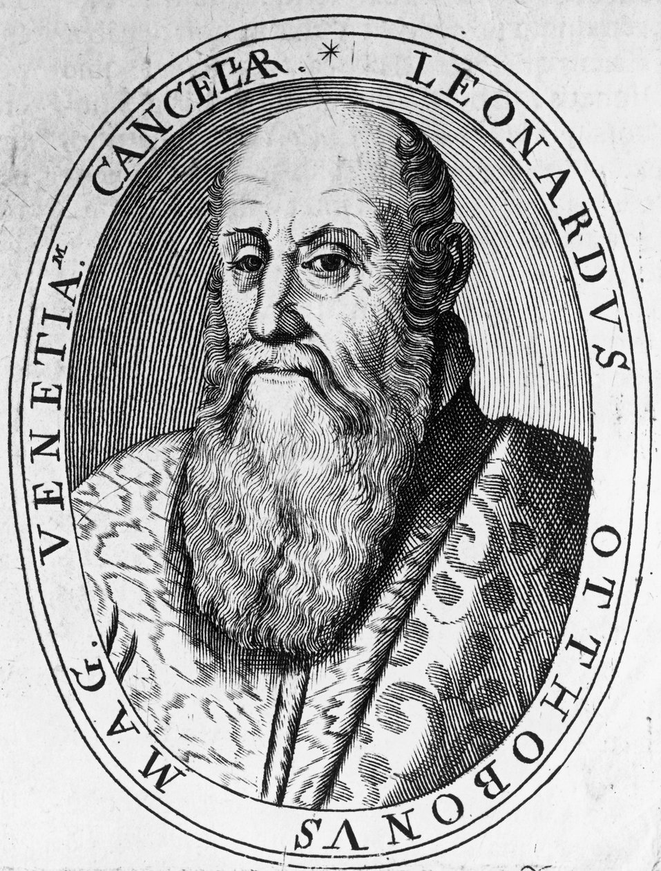 Leonardo Ottoboni (16-17. század), velencei nagykancellár portréja, metszet alkotó: William Walcutt