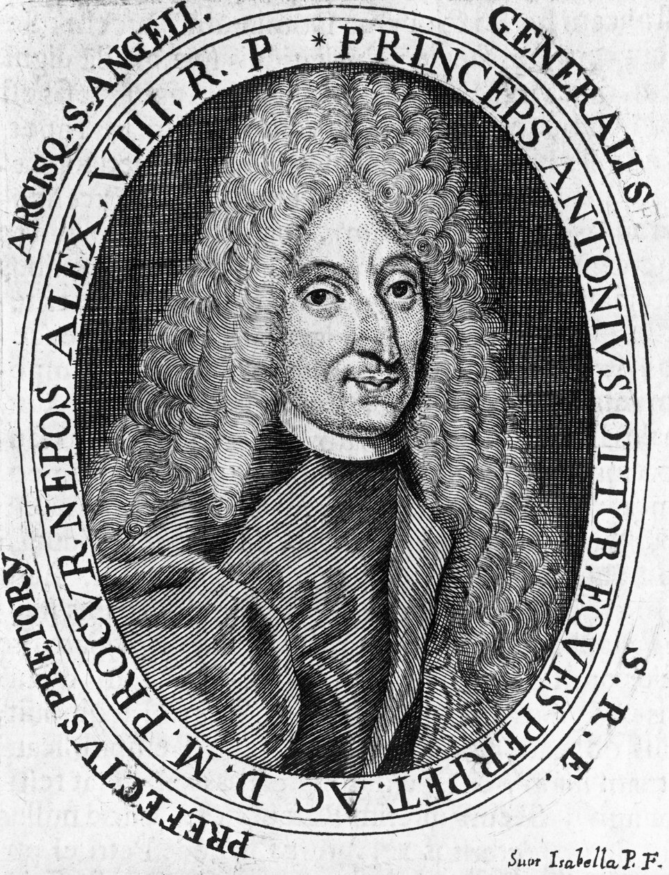 Antonio Ottoboni herceg (1646-1710), a pápai hadsereg tábornoka portréja, metszet alkotó: William Walcutt