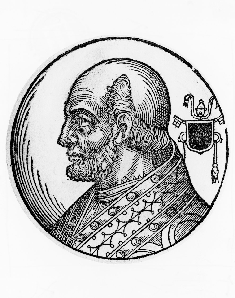 I. Theodorus (meghalt 649-ben), a katolikus egyház 73. pápájának portréja 642-ből, metszet alkotó: William Walcutt