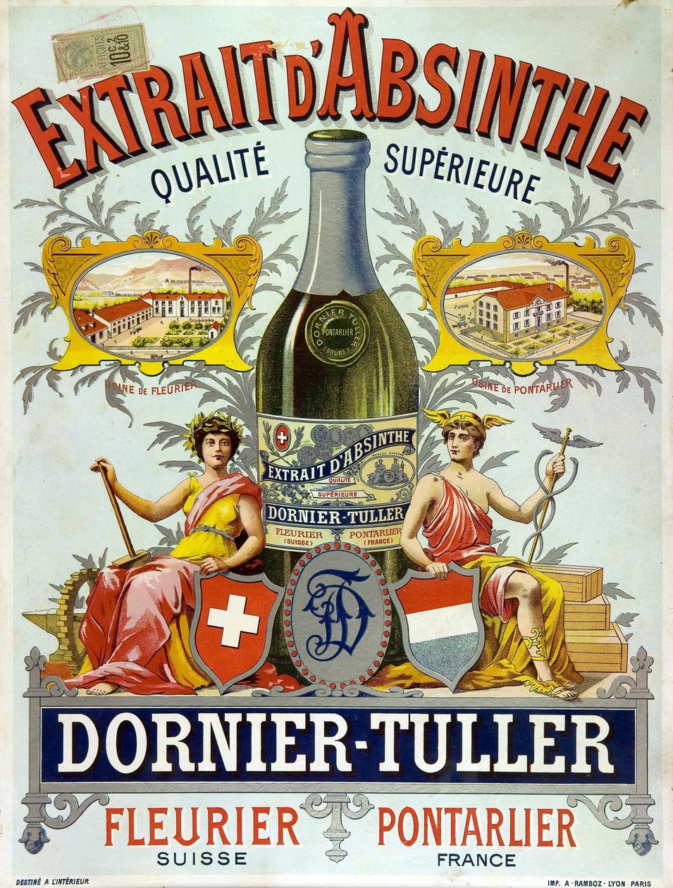 Ornier Tuller abszint hirdetése, 1890-es kromolitográfia alkotó: Frederick (attr. to) Barnard