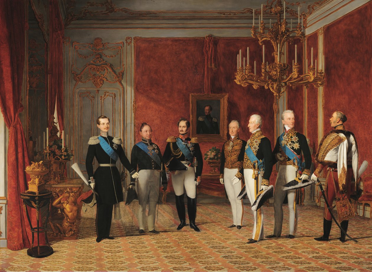 Alekszandr Nyikolajevics nagyherceg fogadása Metternich herceg által a bécsi Hofburgban 1839-ben alkotó: Фердинанд Георг Вальдмюллер