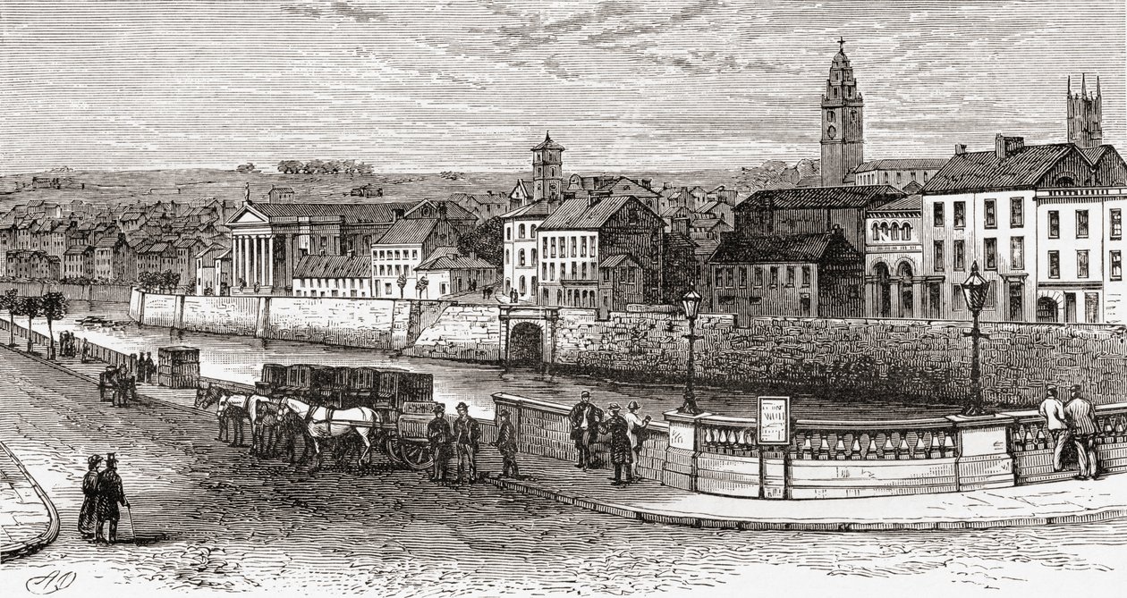 Shandon a Lee folyó mellett, Cork megye, Írország a 19. század végén, az 1898-ban megjelent Saját országunkból alkotó: Ferdinand Georg Waldmuller