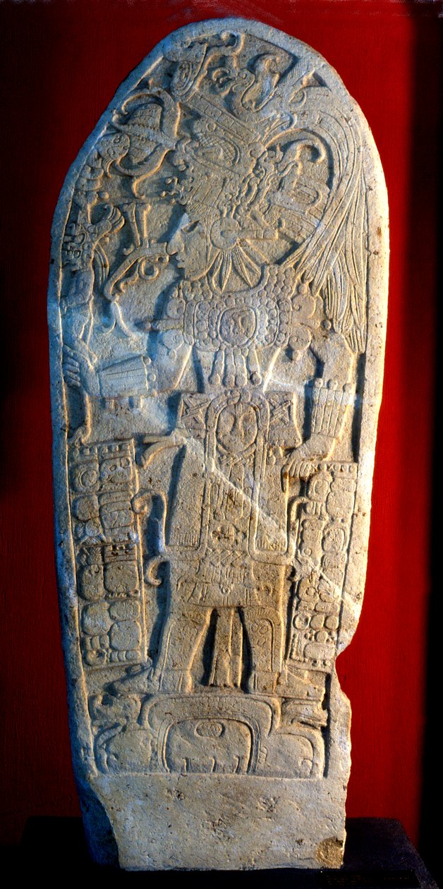 Stela 4, Machaquila, Peten, Guatemala, Késő Klasszikus időszak, Kr.u. 820. május 6. (kő) alkotó: Hippolyte Lalaise Devéria