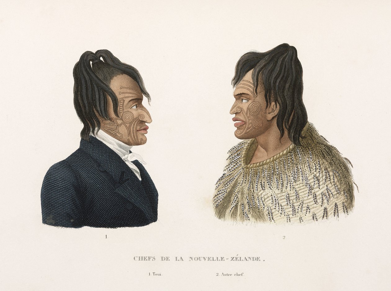 Új-Zéland tetovált maori főnökei alkotó: Frederick (attr. to) Barnard