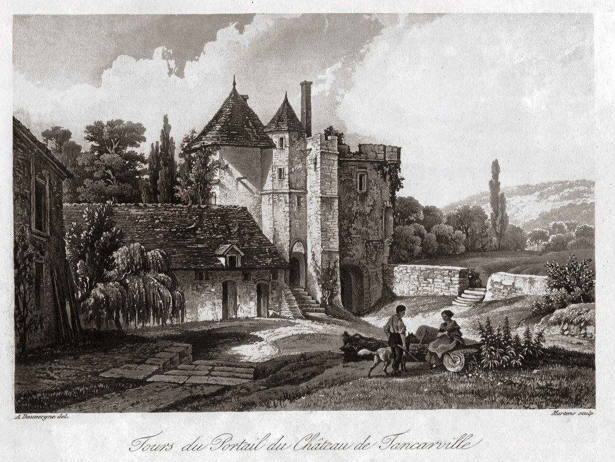 Tancarville vára. 1840 körül (metszet) alkotó: . .