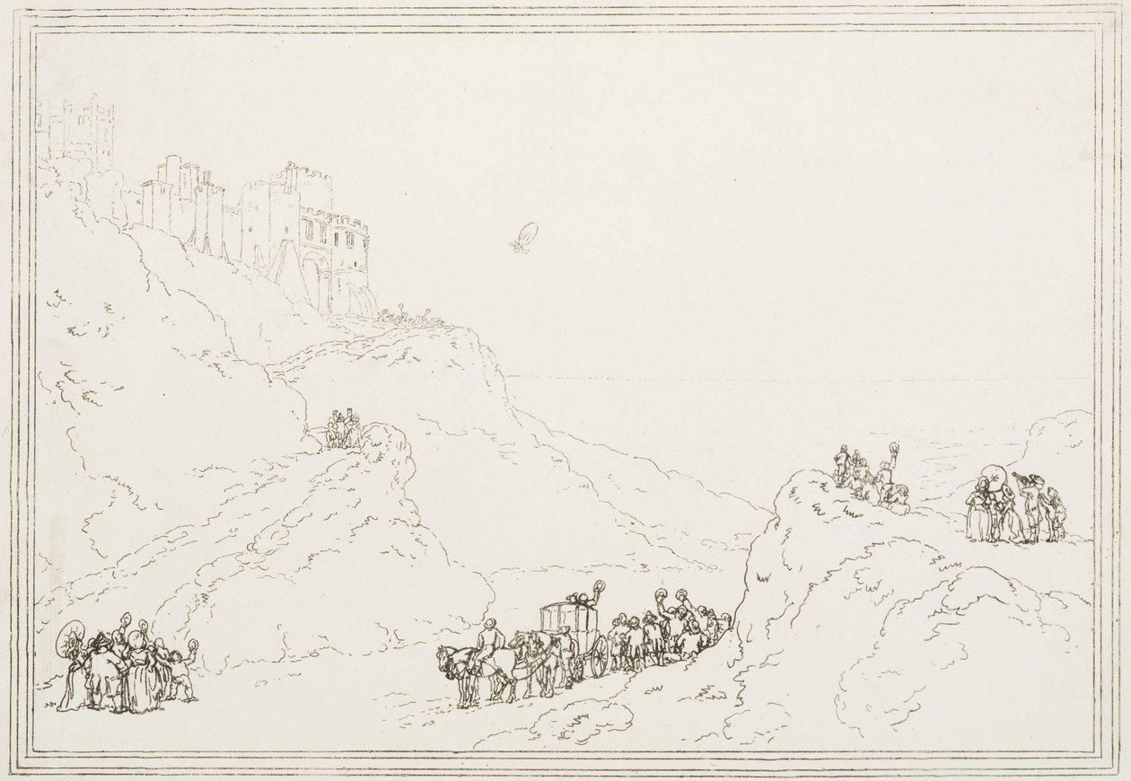 Az első Csatorna átkelés ballonnal, 1785. január 7 alkotó: Frederick (attr. to) Barnard