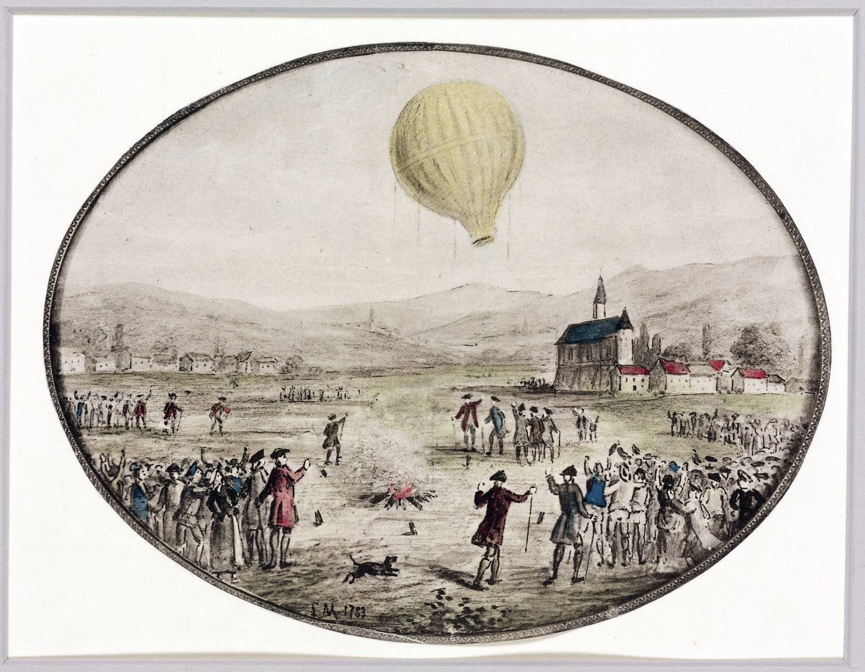 Az első nyilvános léggömbemelkedés, 1783. június 5 alkotó: Frederick (attr. to) Barnard