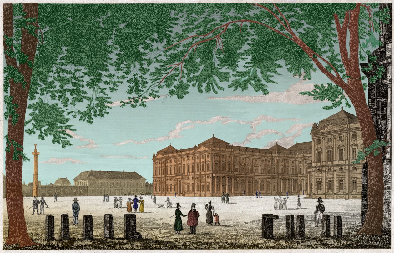 Wurzburg rezidenciája, Eveques en Bavarie herceg vára. kb. 1850 (metszet) alkotó: . .