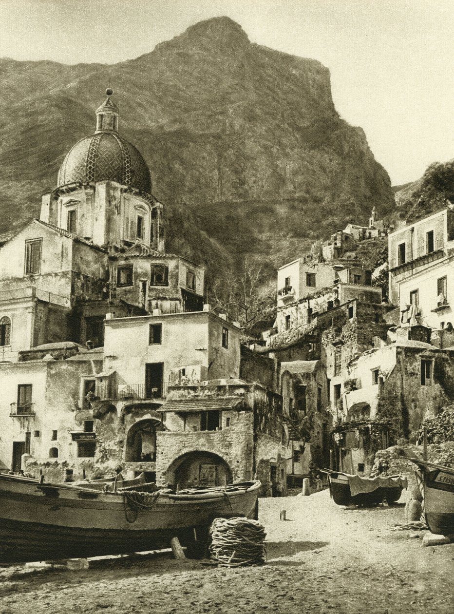 Positano halászainak városa, Nápoly közelében, az Amalfi-parton alkotó: Ferdinand Georg Waldmuller