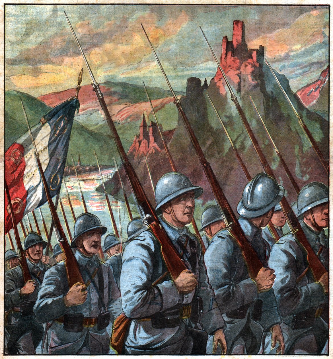 Francia csapatok a Rajna-vidéken. Francia csapatok a Rajna-vidéken. alkotó: Ferdinand Georg Waldmuller