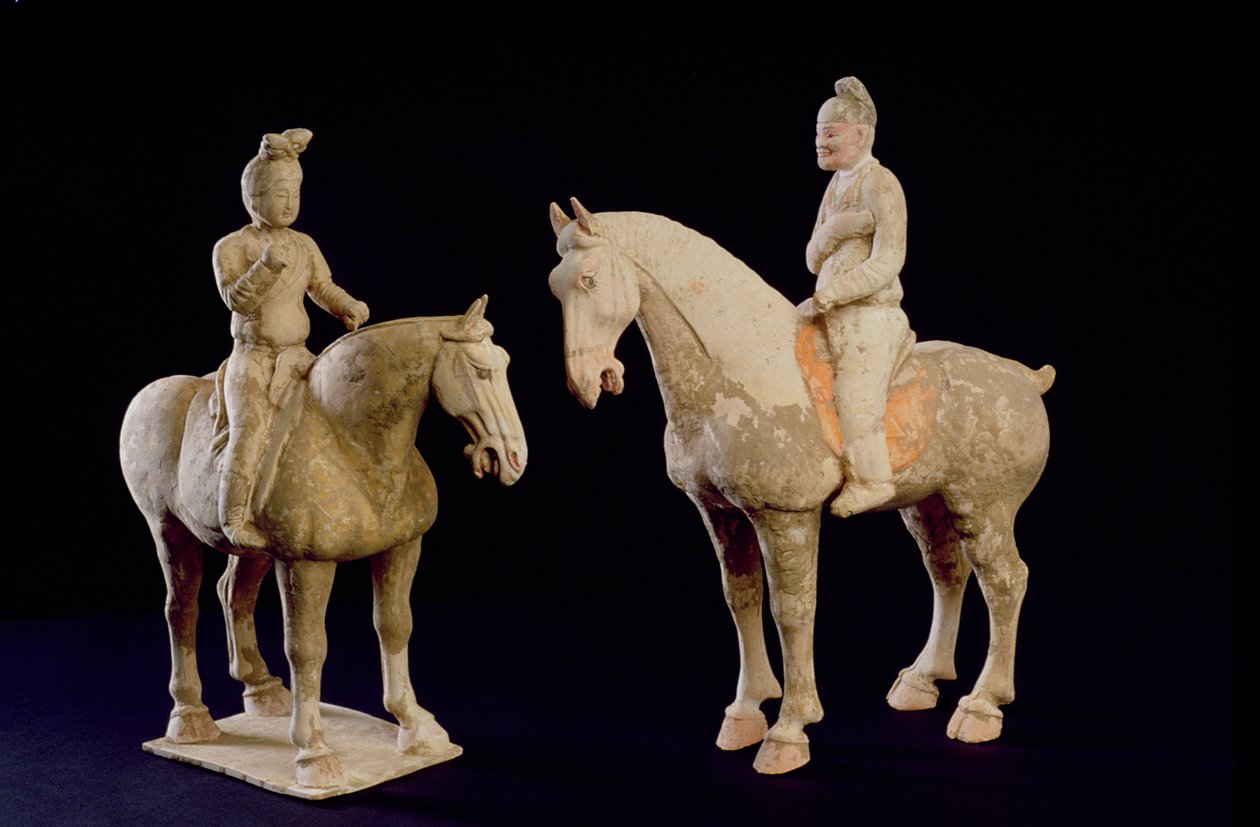 Két lovas, kínai, Tang-dinasztia (618-906) (terrakotta) alkotó: Hippolyte Lalaise Devéria