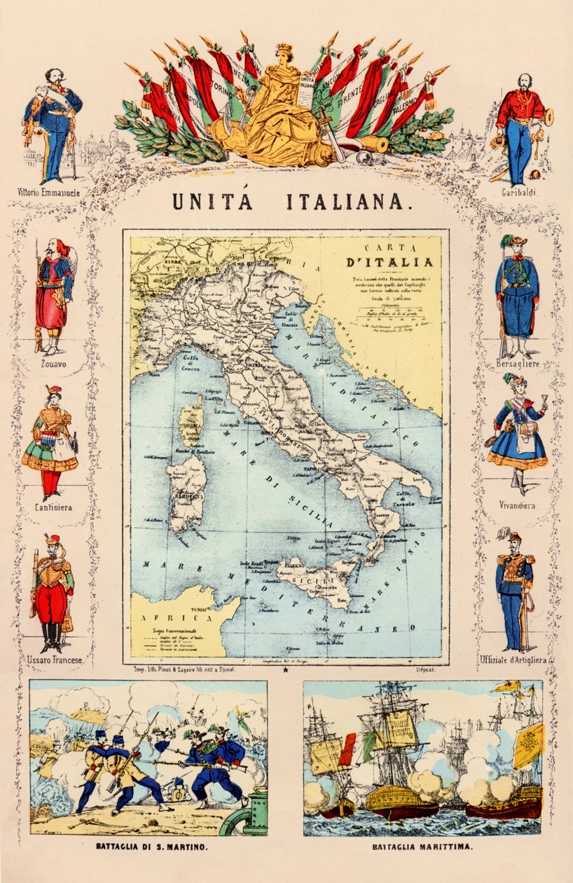 EGYESÜLT ALLEGORIA OLASZORSZÁG 1860 alkotó: . .