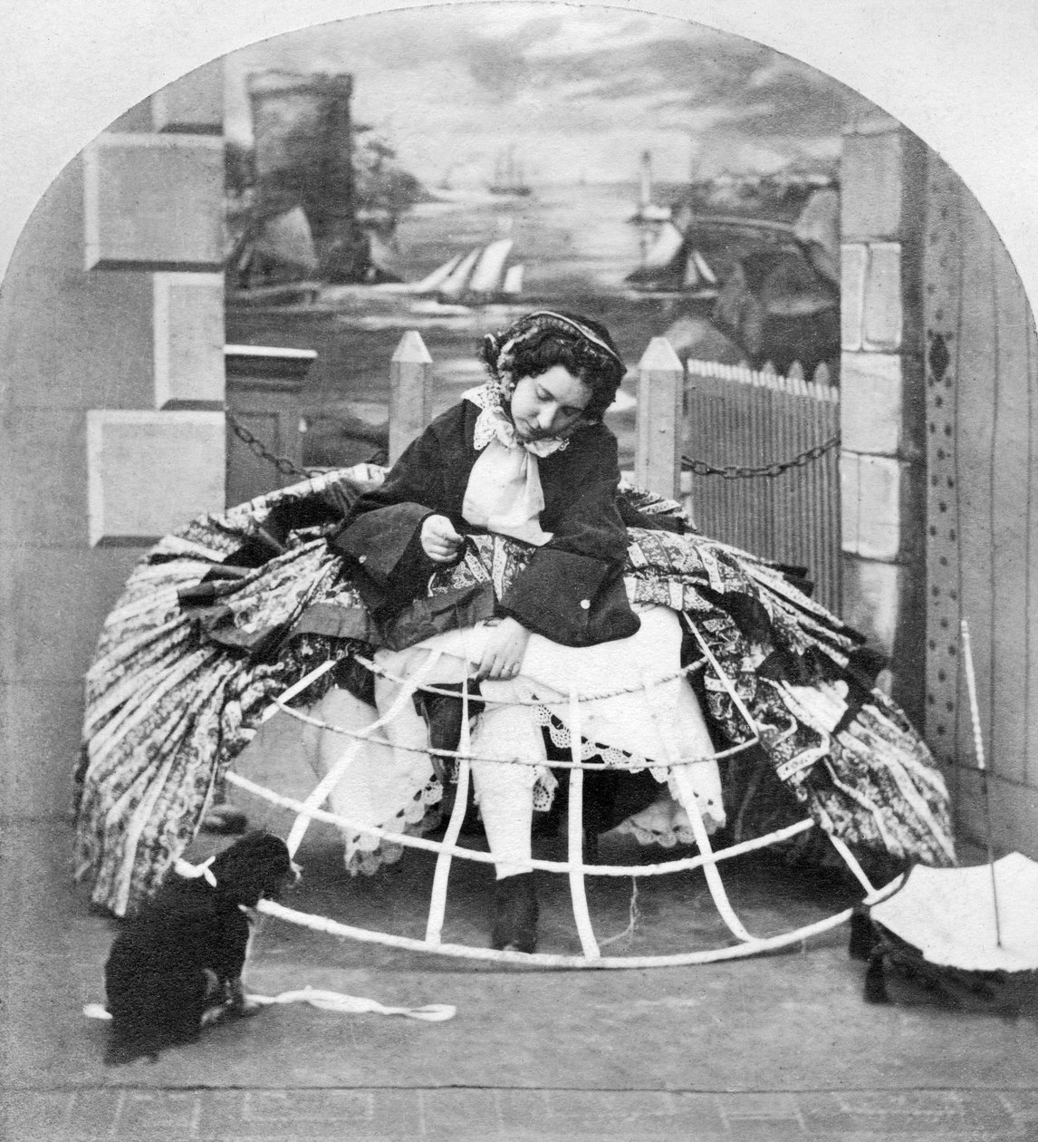 Egyesült Királyság: Stereoscope Crinoline Advantages, c1860 alkotó: Ferdinand Georg Waldmuller